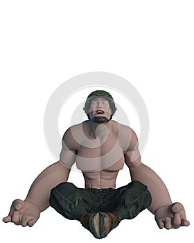 Soldier cartoon in a white background