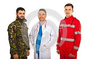 Soldier, doctor and paramedic