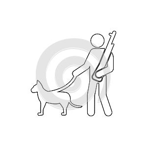 Soldier, dog, gun, canine outline icon. Can be used for web, logo, mobile app, UI UX