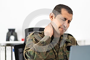 soldier experiencing discomfort