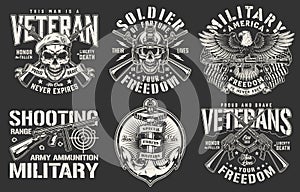 Soldier fortune set monochrome label