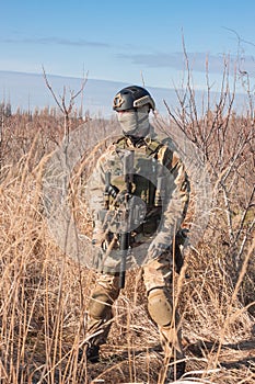 Soldier in full NATO uniform