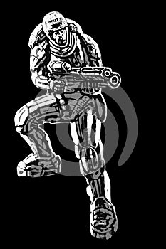 Soldier of the future vector illustration