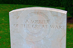 Soldier of the great war Bedford house cemetery.