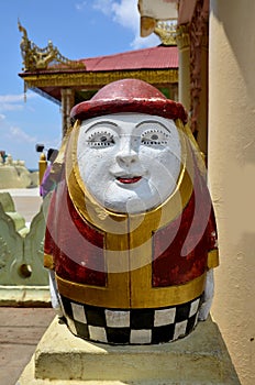 Soldier guardian doll at gate of Bu Paya Pagoda