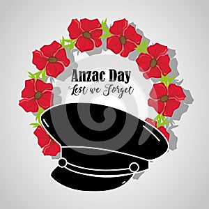 Soldier hat to anzac day memorial