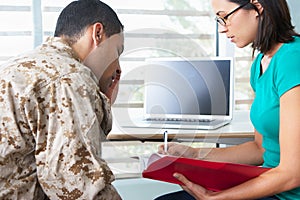 Soldier Having Counselling Session