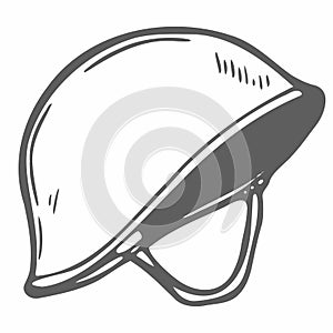 Soldier Helmet Icon Silhouette Illustration. War Soldier Vector Graphic Pictogram Symbol Clip Art