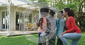 Soldier with his family