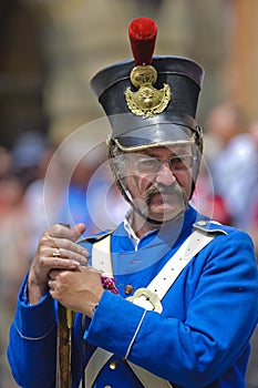 Soldier in historical uniform