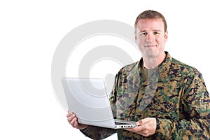 Soldier With A Laptop