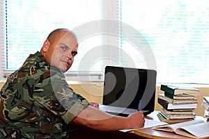 Soldier in office
