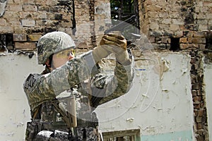 Soldier with pistol