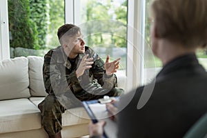 Soldier with posttraumatic stress disorder