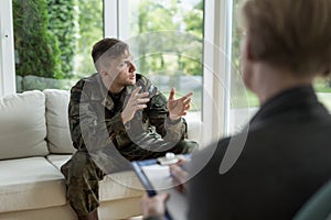 Soldier with posttraumatic stress disorder photo