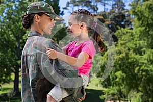 Soldier reunited with her daughter