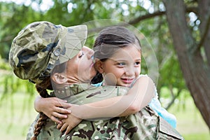 Soldier reunited with her daughter