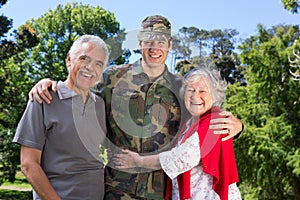 Soldier reunited with his parents