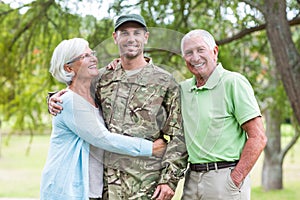 Soldier reunited with his parents