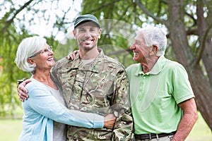 Soldier reunited with his parents