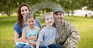 Soldier reunited with their family