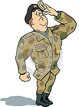 Soldier saluting photo