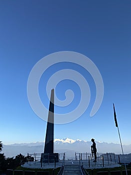 Soldier Statue and the Mountains