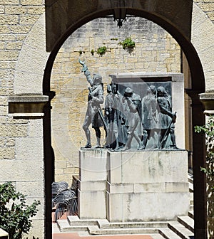 Soldier statues in bronze in San Marino