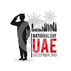 Soldier with uae patriotic national day