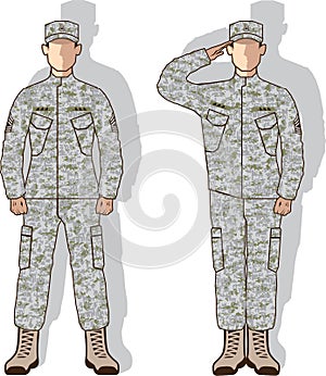 Soldier in uniform salute