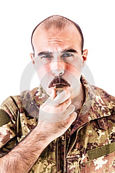 Soldier with whistle