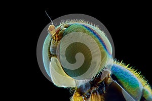 Soldierflies extreme closeup macro photograpy photo