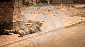 Soldiers in action in conflict zone II