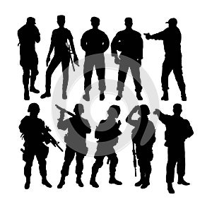 Soldiers Silhouette, art vector design photo