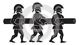 Soldiers with a battering ram