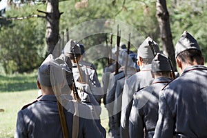 Soldiers from behind