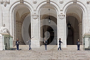 Soldiers Changing Guard at Portuguese Parliament