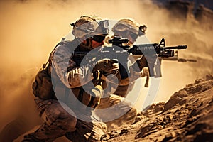 Soldiers in Dirt, a Powerful Image of Military Resilience and Sacrifice, United States Marine Corps Special forces soldiers in