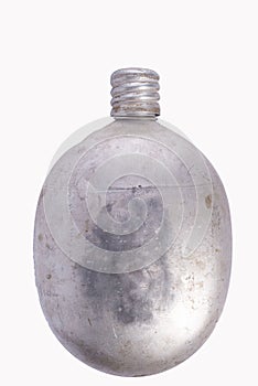 Soldiers old flask isolate on white background