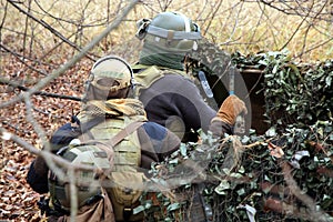 Soldaten Planung Taktik diskussion aus der Krieg 