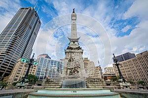 The Soldiers and Sailors Monument in downtown Indianapolis, Indiana