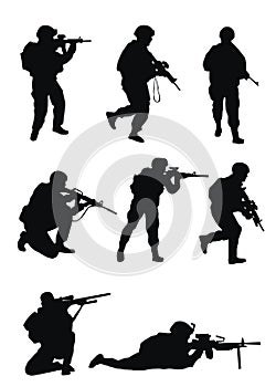 Soldiers silhouettes photo