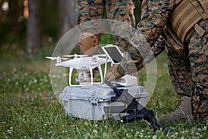 Soldiers Squad are Using Drone for Scouting