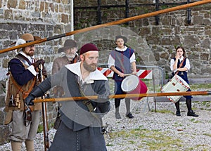 Soldiers of the Venetian Army at the Seventeenth Century Historical Reenactment in Gorizia
