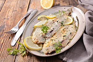 Sole fish cooked with herb