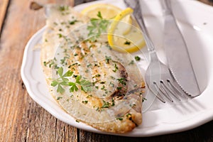 Sole fish cooked with herb