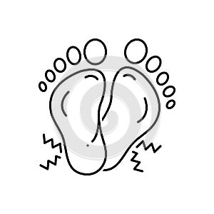 Black line icon for Sole, feet and tingling photo