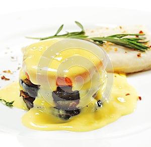 Sole and Vegetable with Yellow Sauce