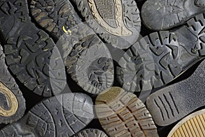 Soled shoes group objects