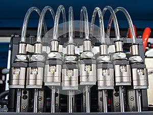 Solenoid valves with pipes photo